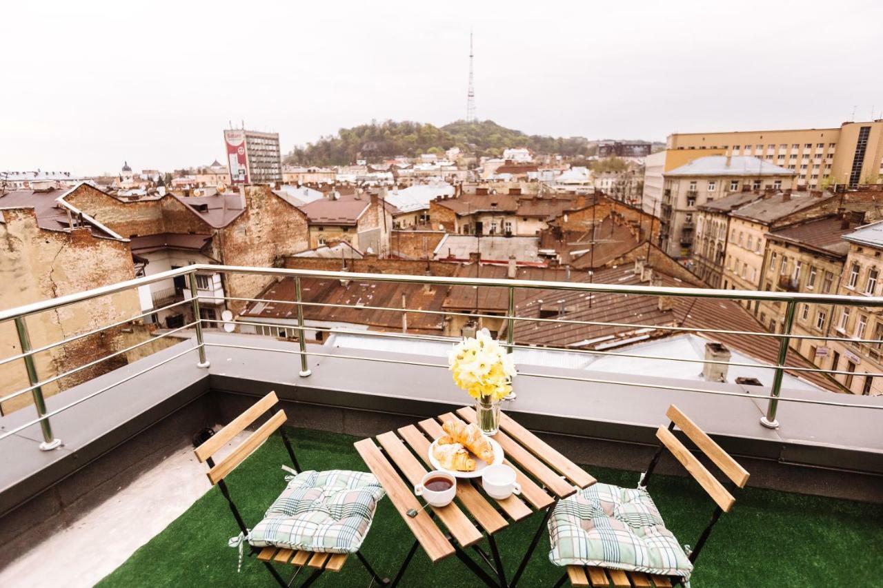 Luxury Terrace View Apartment! Lviv Exterior foto